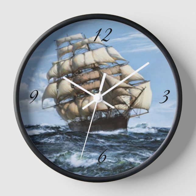 Vintage Sailing ships Clock (Front)