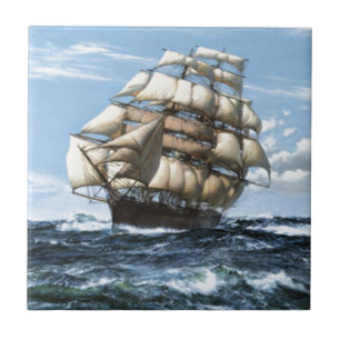 Vintage Sailing ships Tile