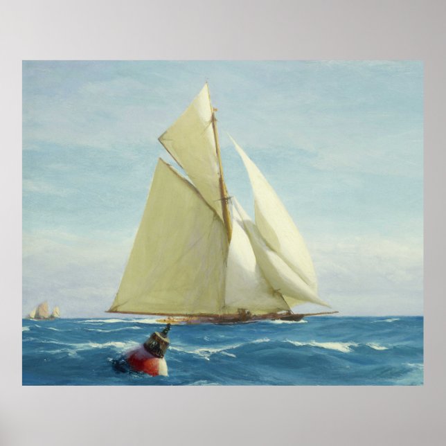 Vintage Sailing Sloop Yacht Painting (1910) Poster (Front)