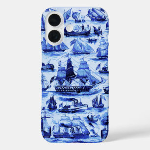 VINTAGE SAILING VESSELS AND SHIPS,Navy Blue iPhone 16 Case
