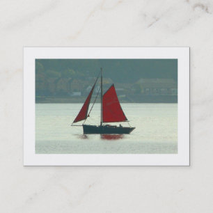 Vintage Sailing Yacht Cardiff Bay (Bordered) Business Card