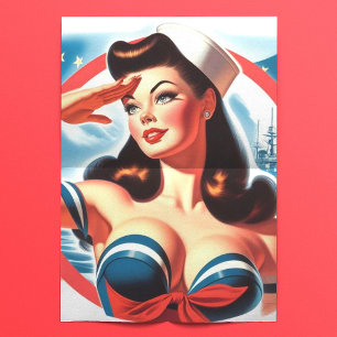 Vintage Sailor Pin-up Tissue Paper