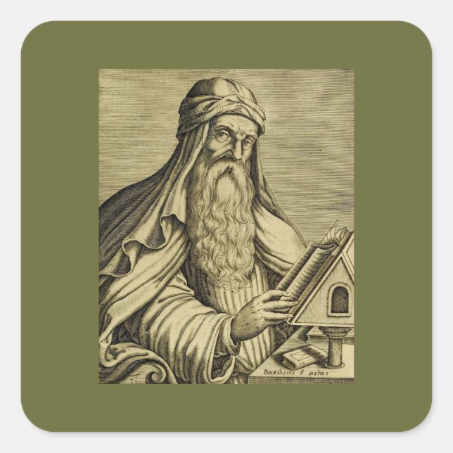 Vintage Saint Basil Hand-drawn Image Square Sticker (Front)