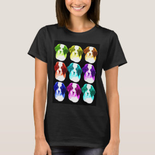 Vintage Saint Bernard Dog Lovers Colorful Art Pupp T-Shirt