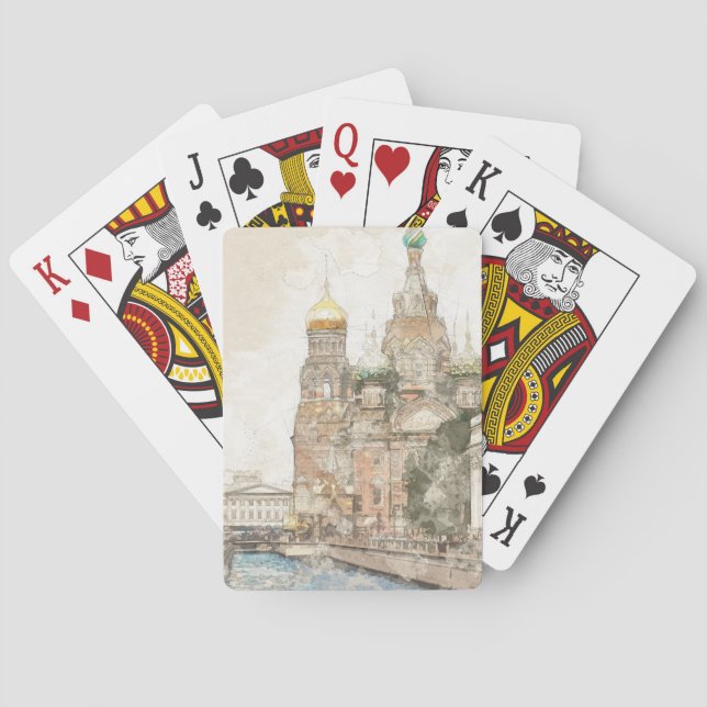 Vintage Saint-Petersburg, Russia Playing Cards (Back)