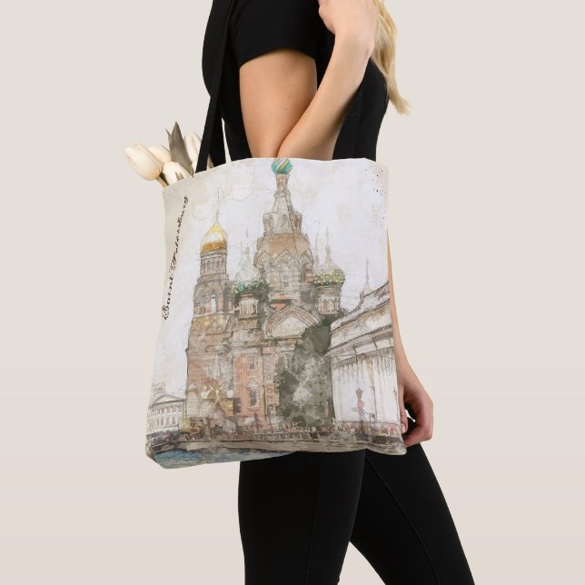 Vintage Saint Petersburg Russia Tote Bag – Travel  (Close Up)