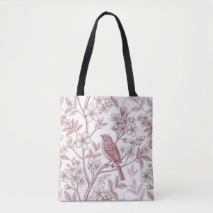 Vintage Sakura Cherry Blossom & Bird Aesthetic 1 Tote Bag