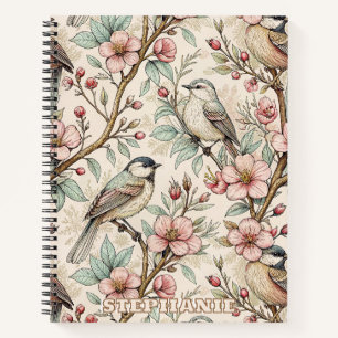 Vintage Sakura Cherry Blossom & Bird Aesthetic 2 Notebook