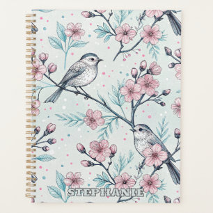 Vintage Sakura Cherry Blossom & Bird Aesthetic 4 Planner