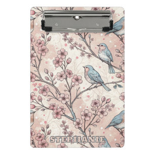 Vintage Sakura Cherry Blossom & Bird  Aesthetic 5 Mini Clipboard