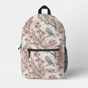 Vintage Sakura Cherry Blossom & Bird Aesthetic 5 Printed Backpack
