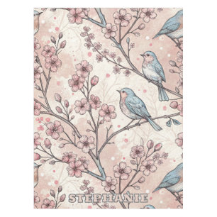 Vintage Sakura Cherry Blossom & Bird  Aesthetic 5 Tablecloth