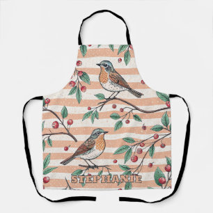 Vintage Sakura Cherry Blossom & Bird Aesthetic 7 Apron