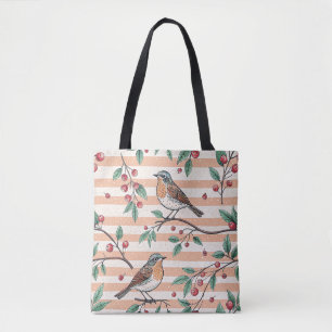 Vintage Sakura Cherry Blossom & Bird  Aesthetic 7 Tote Bag