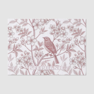Vintage Sakura Cherry Blossom & Bird Aesthetic Tissue Paper