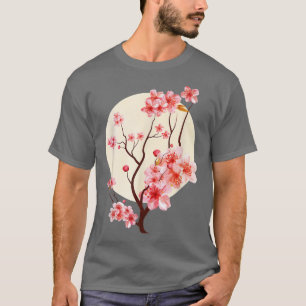 Vintage Sakura Cherry Blossom Moon Japanese Graphi T-Shirt