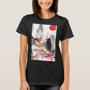 Vintage Sakura Tree Cherry Blossom Japanese Scener T-Shirt