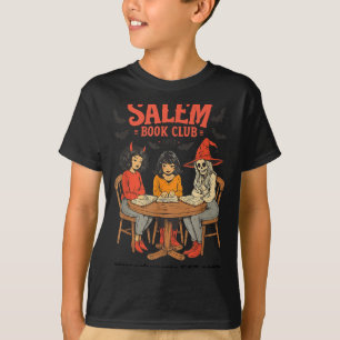 Vintage Salem Book Club Black Cat Bookish Spooky T-Shirt