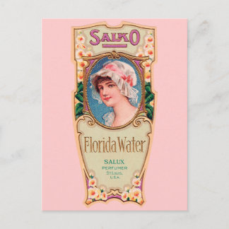 Vintage Salko Florida Water Perfume Label Postcard