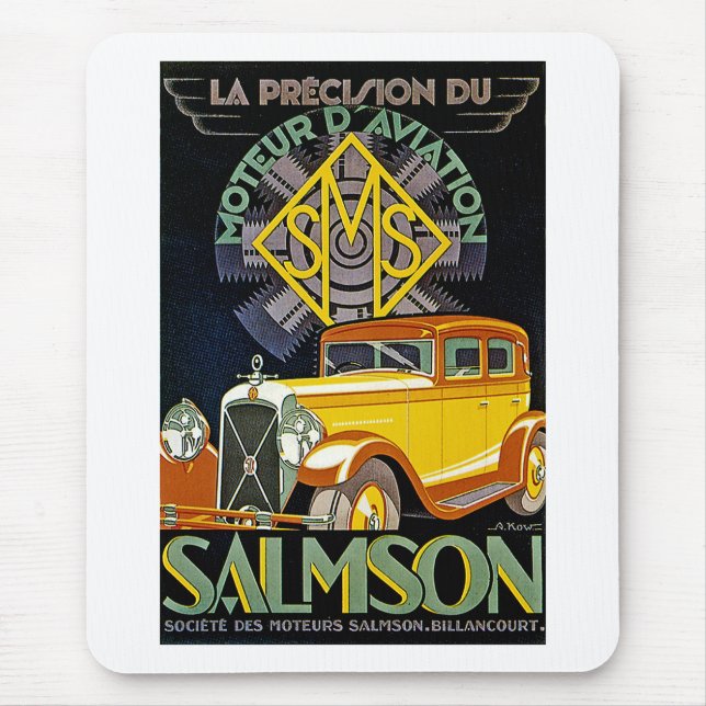 Vintage Salmson Automobile Ad Mouse Pad (Front)