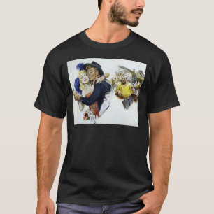 Vintage Saloon Girl Cowboy Bar Dance Fun poster T-Shirt