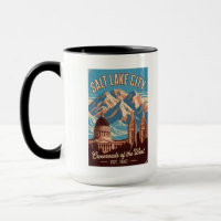 Vintage Salt Lake City Utah Retro Travel Poster