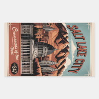 Vintage Salt Lake City Utah Retro Travel Poster 