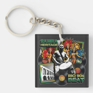 Vintage Samba Culture Heritage Rio de Janeiro Key Ring