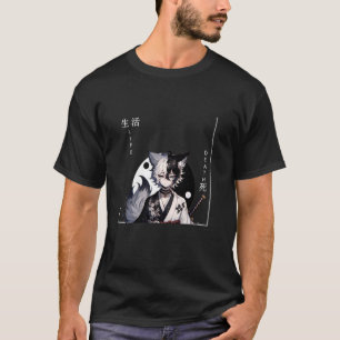 Vintage Samurai Cat Warrior Japanese Ninja Cat 2 T-Shirt