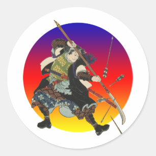 Vintage Samurai Classic Round Sticker