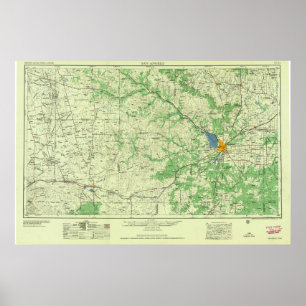 Vintage San Angelo TX Topo Poster