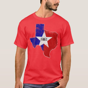 Vintage San Antonio Flag Texas Map Texan State Ret T-Shirt