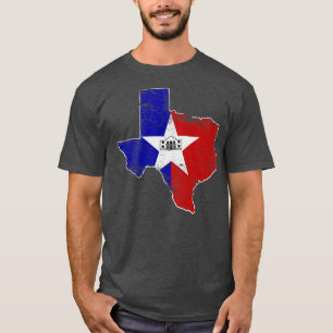 Vintage San Antonio Flag Texas Map Texan State Ret T-Shirt