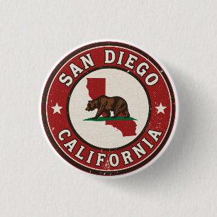 Vintage San Diego, California gifts 3 Cm Round Badge