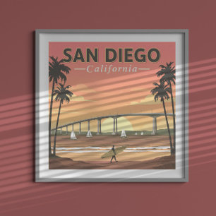 Vintage San Diego California Poster