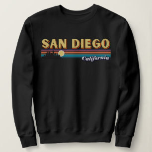 Vintage San Diego California Retro Sunset Stripes Sweatshirt