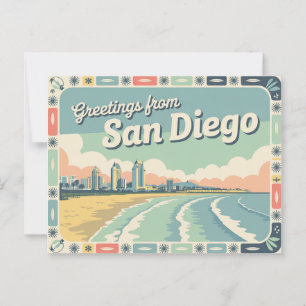 Vintage San Diego Postcard Greetings from