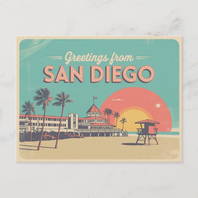Vintage San Diego Postcard | Greetings from (Front)