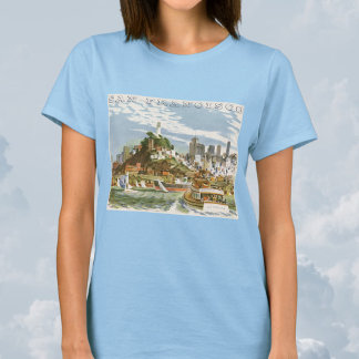 Vintage San Francisco Bay Travel Poster Ferryboat T-Shirt