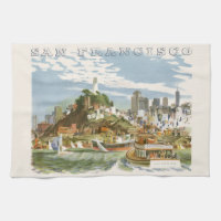 Vintage San Francisco Bay Travel Poster Ferryboat