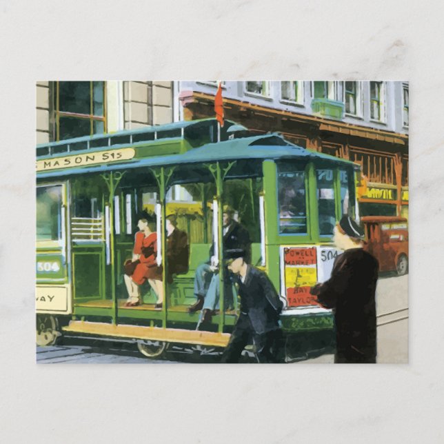 Vintage San Francisco Cable Car Postcard (Front)