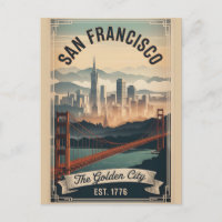 Vintage San Francisco California Golden City Retro