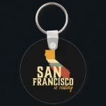 Vintage San Francisco California USA City Map Key Ring<br><div class="desc">Vintage and retro style San Francisco California city merchandise for those living in this town, CA native, proud citizen and resident of this special place called home. Cool merchandise with seventies vibe. Perfect souvenir for tourist on vacation, travelling in US. Great gift for those born in United States of America,...</div>
