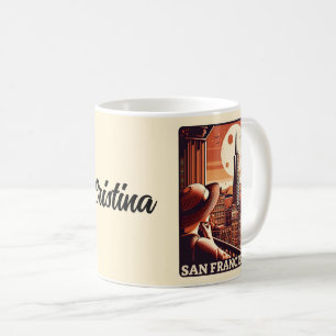 Vintage San Francisco City balcony view California Coffee Mug