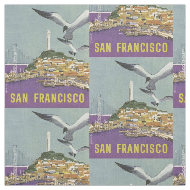 Vintage San Francisco customizable fabric (Swatch)