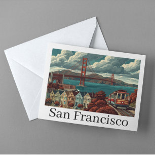 Vintage San Francisco Golden Gate Bridge Panoramic Postcard