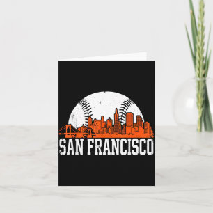 Vintage San Francisco Skyline Baseball Present Men Card