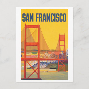 Vintage San Francisco Travel Poster Postcard