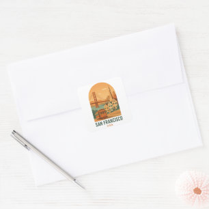 Vintage San Francisco Travel Square Sticker