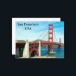 Vintage San Francisco USA  Travel Tourism  Postcard<br><div class="desc">This is beautiful art of Vintage Golden gate bridge,  USA,  San Francisco Travel Tourism Post Card. This is a vintage photo of London landmark bridge. You can add your favourite photo. This is perfect gift idea. Personalised with your name and other text.</div>